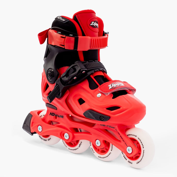 Patins Infantis Ajustável HD Inline Zippy Shock Red 68-72mm Abec-9