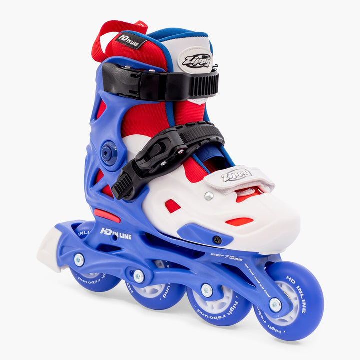 Patins Infantis Ajustável HD Inline Zippy Azul Cosmo 68-72mm Abec-9