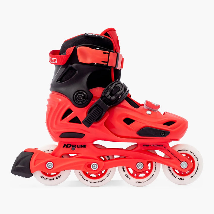 Patins Infantis Ajustável HD Inline Zippy Shock Red 68-72mm Abec-9