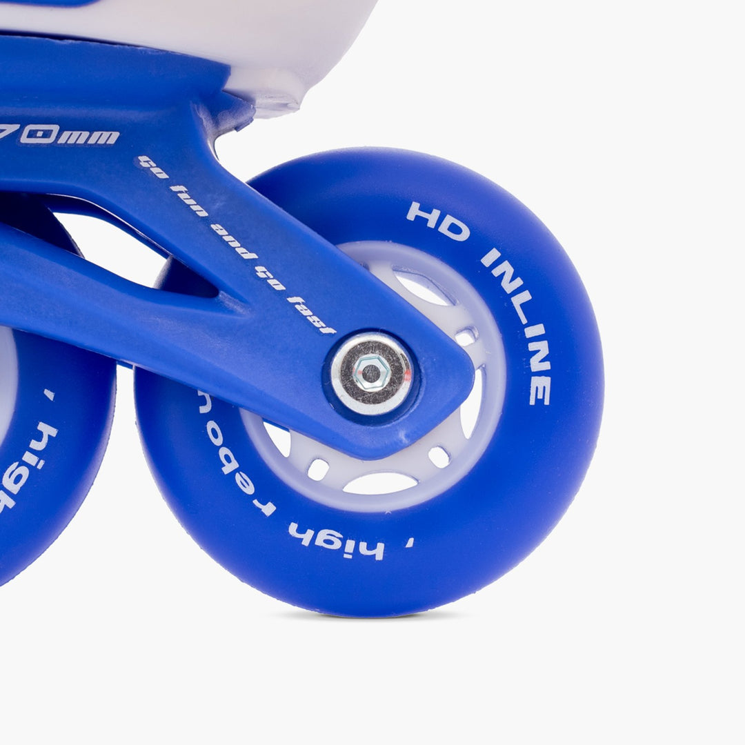 Patins Infantis Ajustável HD Inline Zippy Azul Cosmo 68-72mm Abec-9