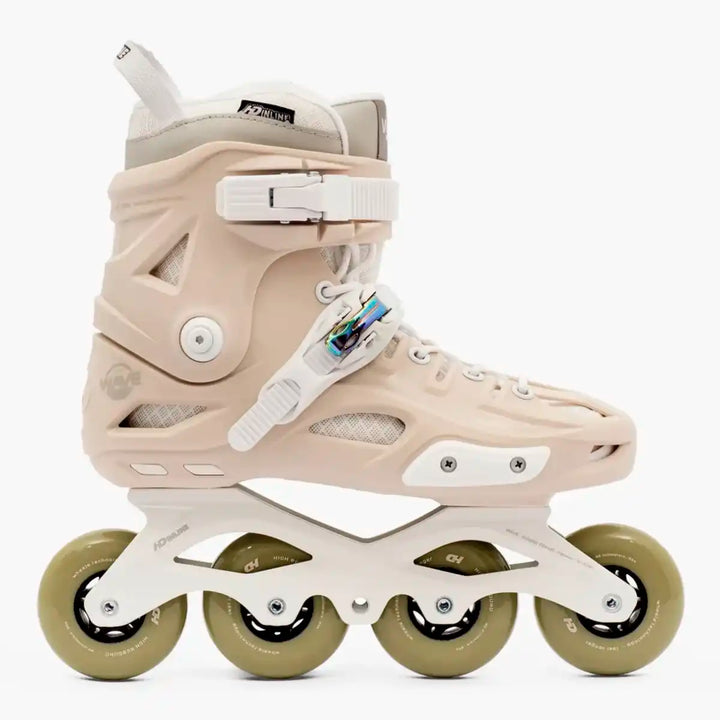 Patins HD Inline Wave Neo Marfim Base Hibrida 80mm Abec-9