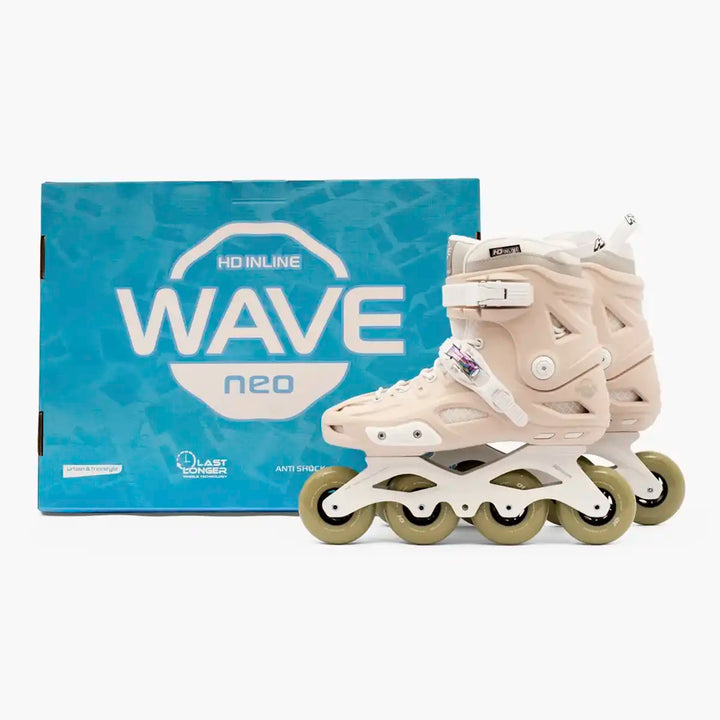 Patins HD Inline Wave Neo Marfim Base Hibrida 80mm Abec-9