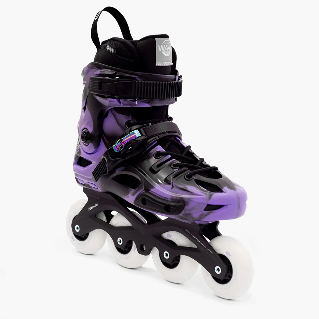 Patins HD Inline Wave Neo Black Venon Base Hibrida Rodas 80mm Abec-9