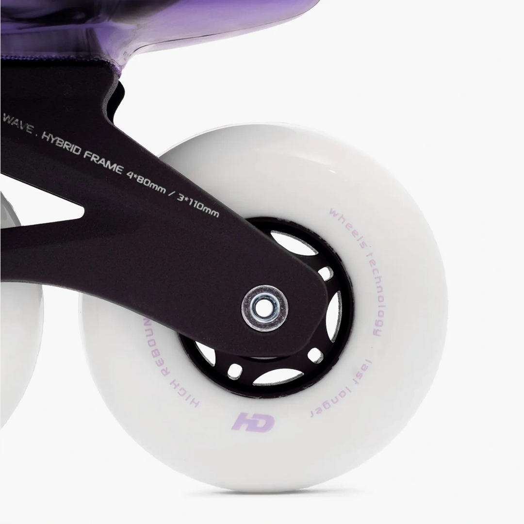 Patins HD Inline Wave Neo Black Venon Base Hibrida Rodas 80mm Abec-9