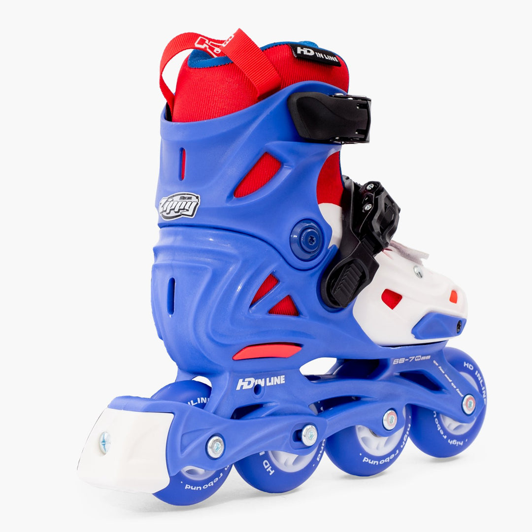 Patins Infantis Ajustável HD Inline Zippy Azul Cosmo 68-72mm Abec-9