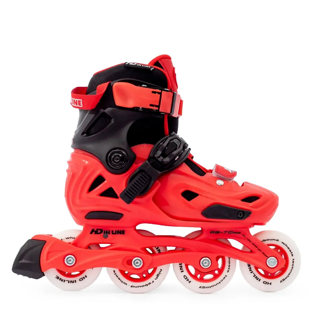 Patins Infantis Ajustável HD Inline Zippy Shock Red 68-72mm Abec-9