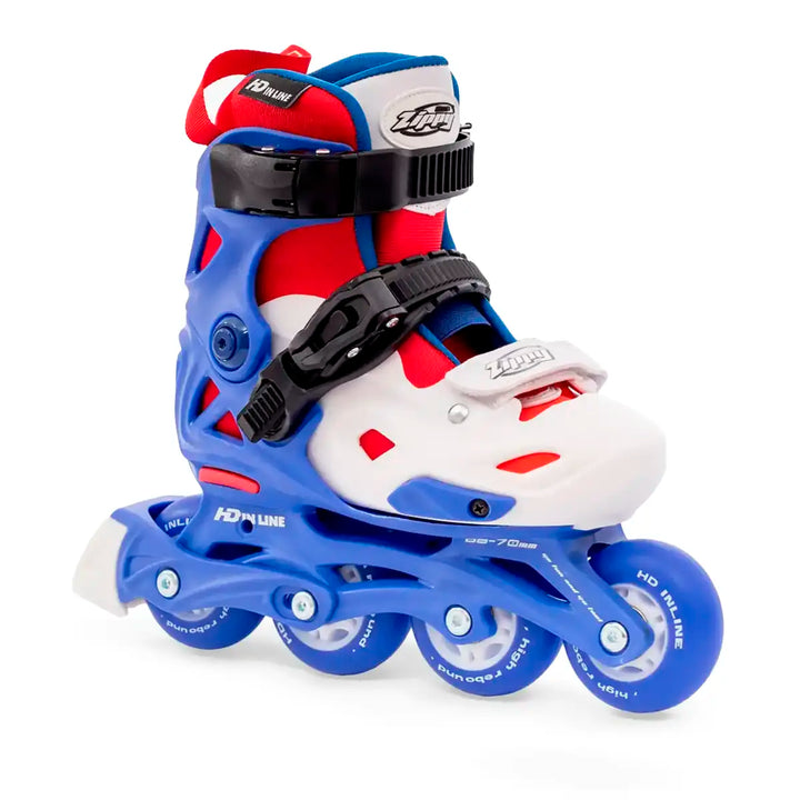 Patins Infantis Ajustável HD Inline Zippy Azul Cosmo 68-72mm Abec-9