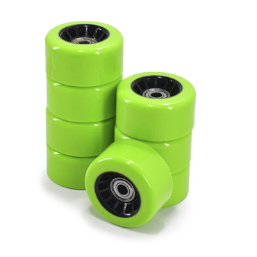 8 HD Inline Wheels for Quad Skates 63mm X 31mm 85a Green + Abec-11
