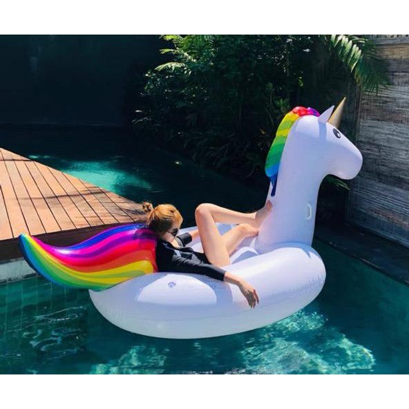 Colchón Hinchable Flotador Unicornio 203 cm Súper Resistente.