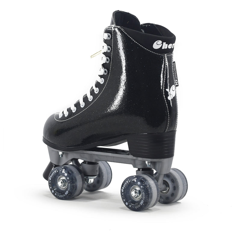 Quad HD Cherry 4-Wheel Skates Traditional Abec-7 Black Glitter