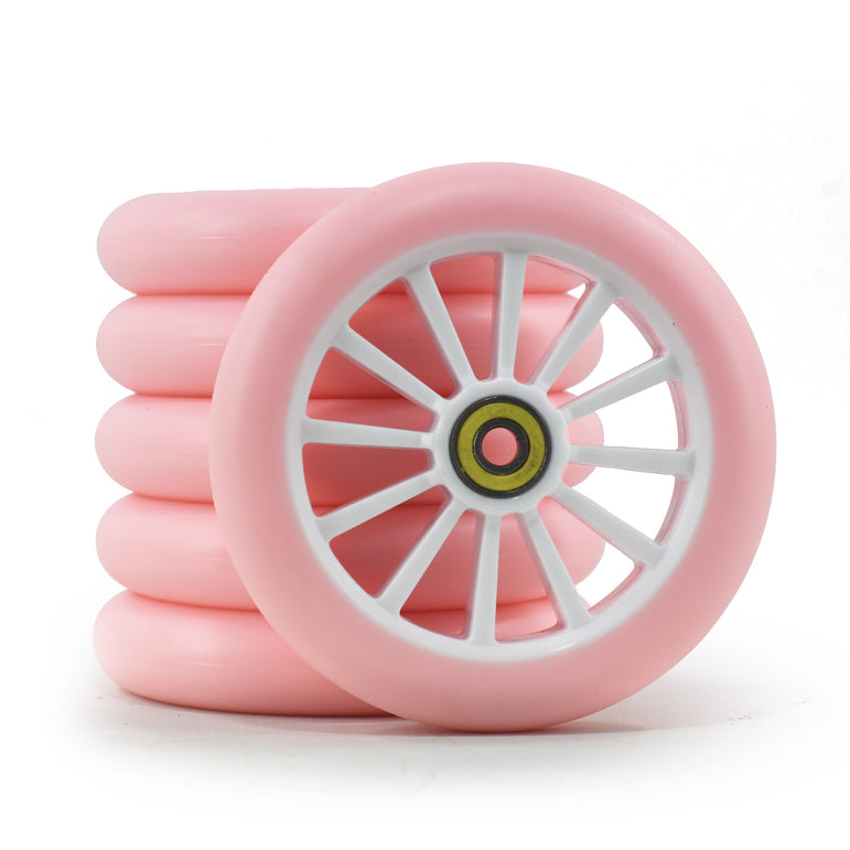 6 Wheels HD Inline Roller Skates 125mm 82a + 12 Abec-13 Pink Promotion