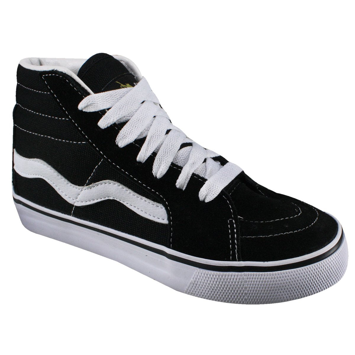 TÊNIS MAD RATS HI TOP BÁSICO HI20LC - PRETO/BRANCO (CAMURÇA/LONA)