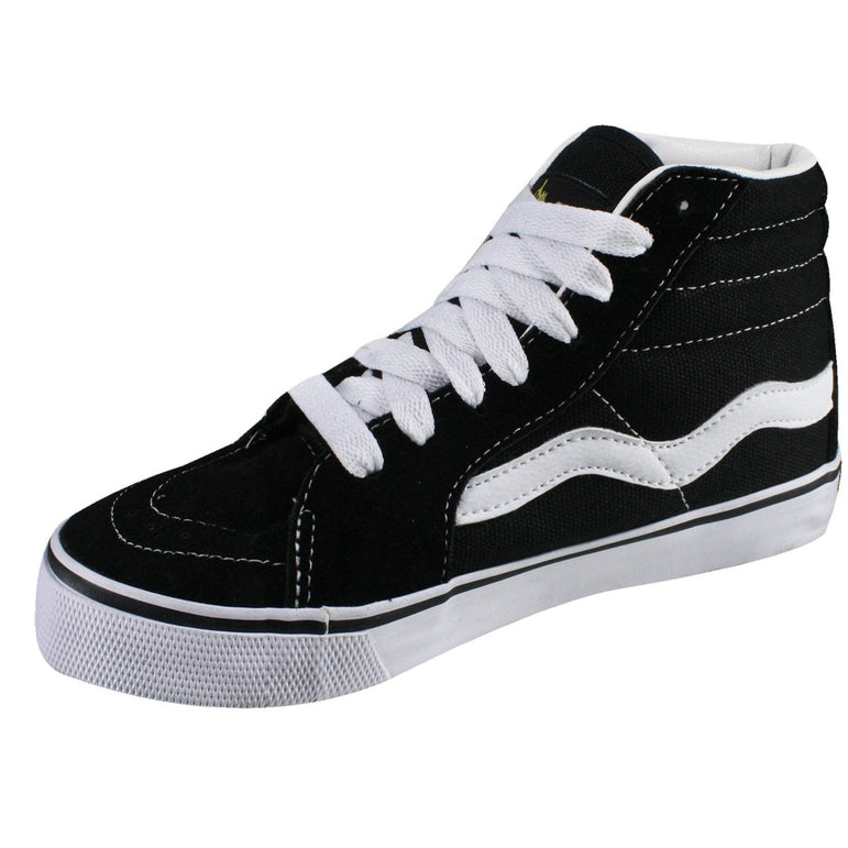 TÊNIS MAD RATS HI TOP BÁSICO HI20LC - PRETO/BRANCO (CAMURÇA/LONA)